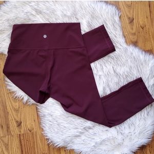 Lululemon Wunder Under Maroon Leggings Size 8